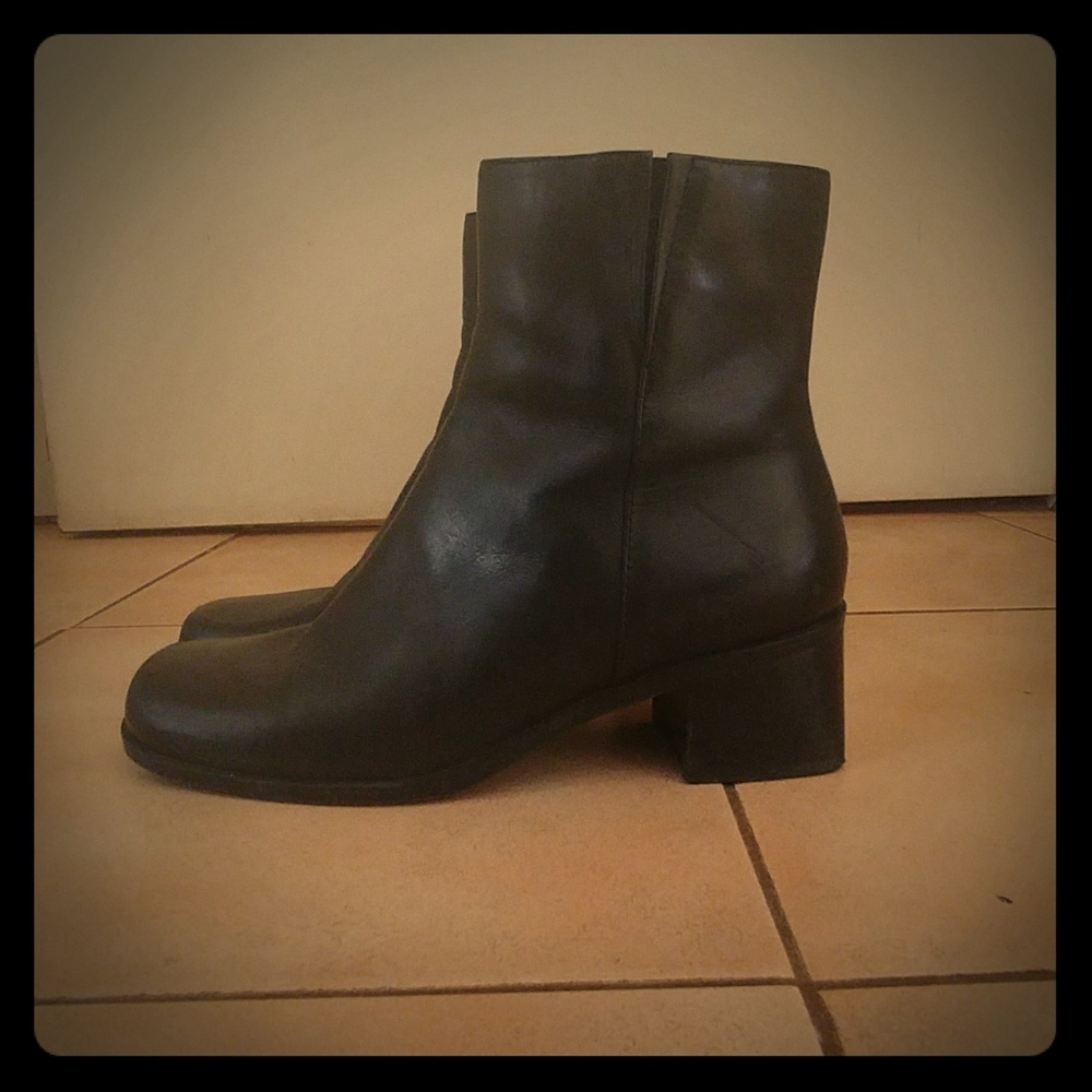Black leather boots